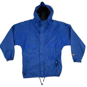 Helly Hansen Men's Nylon Jacket Blue Hooded Windbreaker Lined Packable S…